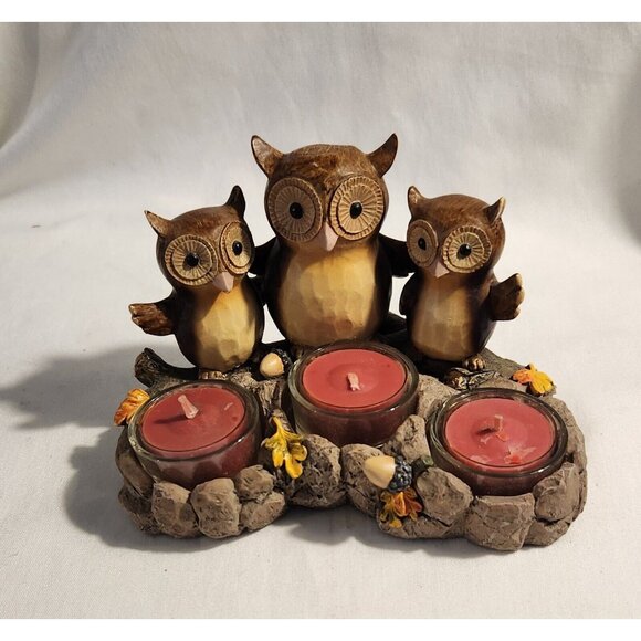 Yankee Candle Triple Owl Candle Holder With Tealights - Picture 2 of 9
